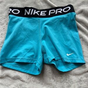 Nike Pro Blue Athletic Shorts with Moisture-Wicking Fabric